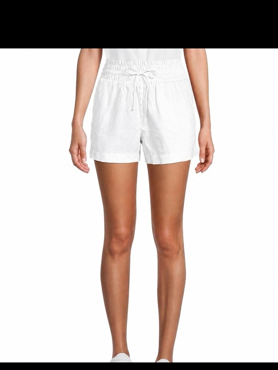 Pants - Cloth & Stone High Waisted Smocked Drawstring Linen Shorts White Size Medium